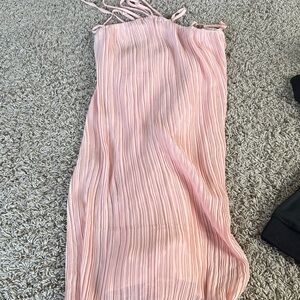 Pink Pleated hater strap lush Dress small new with tags